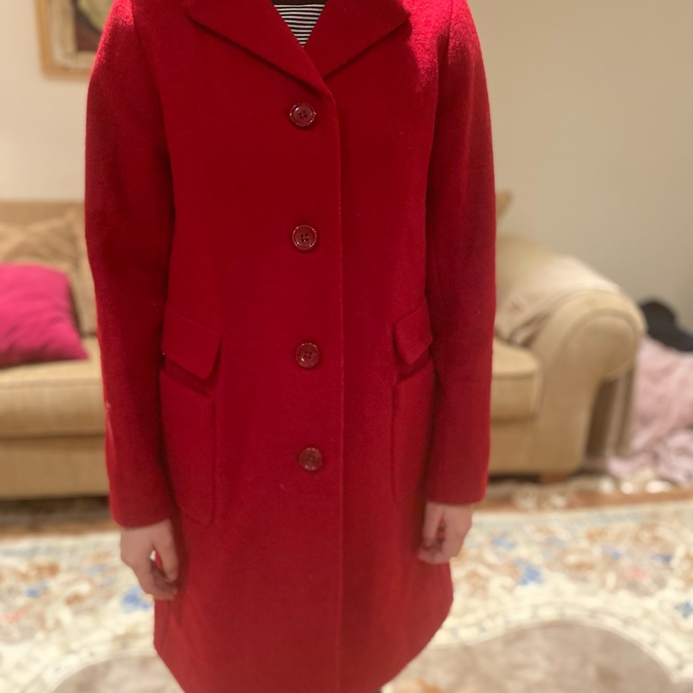 Red wool coat - Picture 11 of 14